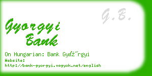 gyorgyi bank business card